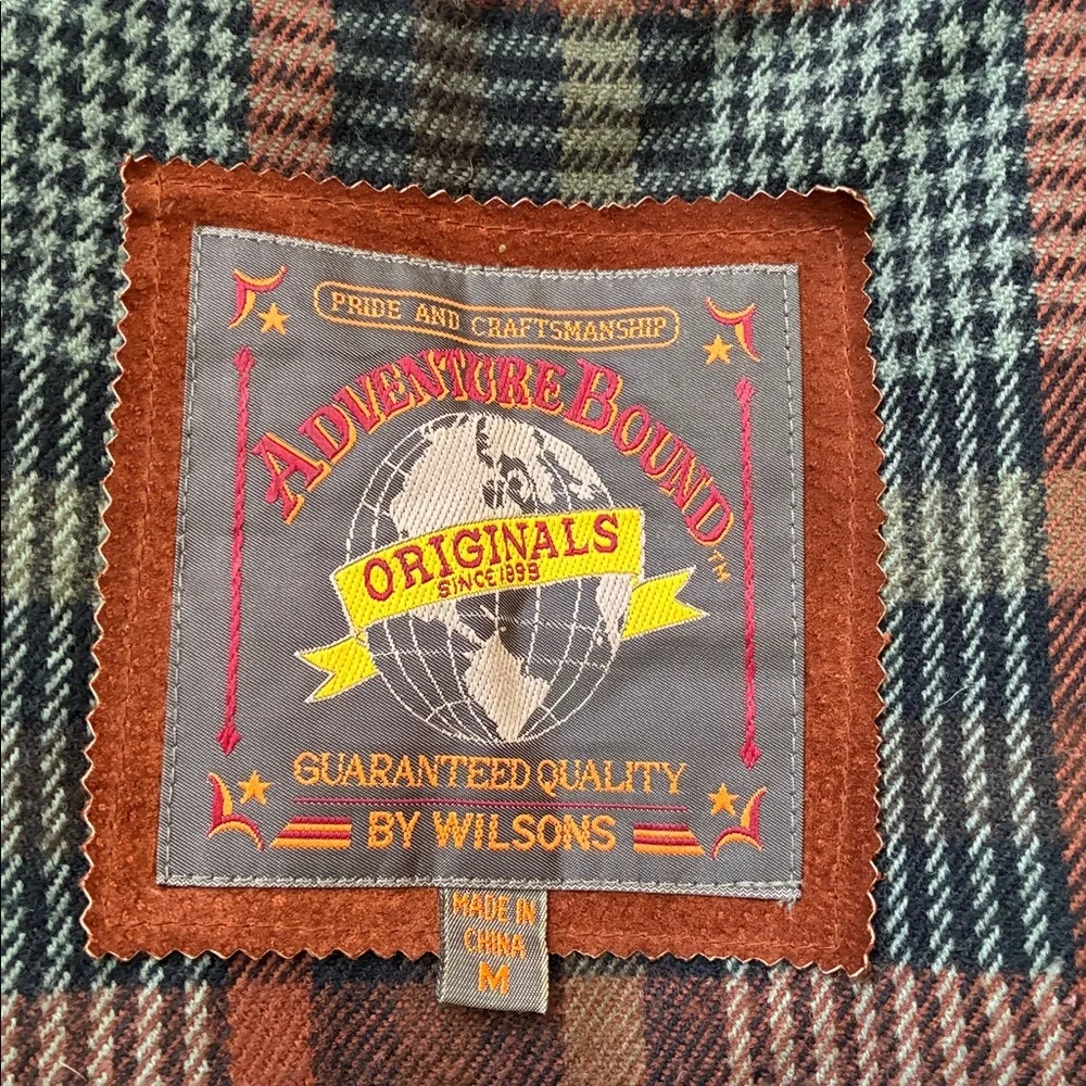 Barn Jacket Wilsons Vintage Adventure Bound Cognac Genuine Leather Suede - Picture 13 of 14
